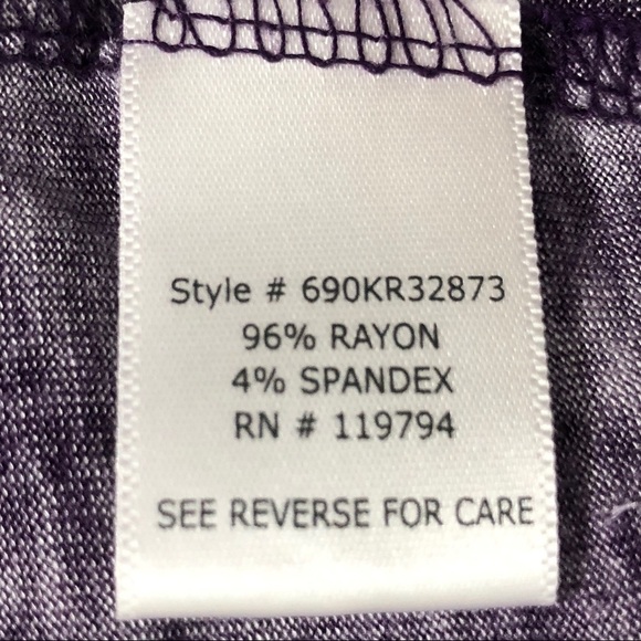 One World Purple Open Front Jersey Knit Cardigan 3/4-Length Sleeves- Size Medium - Picture 4 of 5